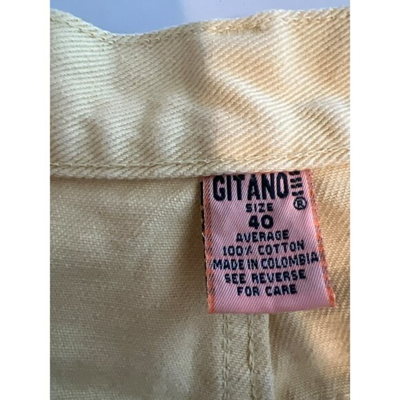 Gitano Yellow Jeans Size 40 100% Cotton Vintage Baggy Jean 90s Y2K - Picture 9 of 10